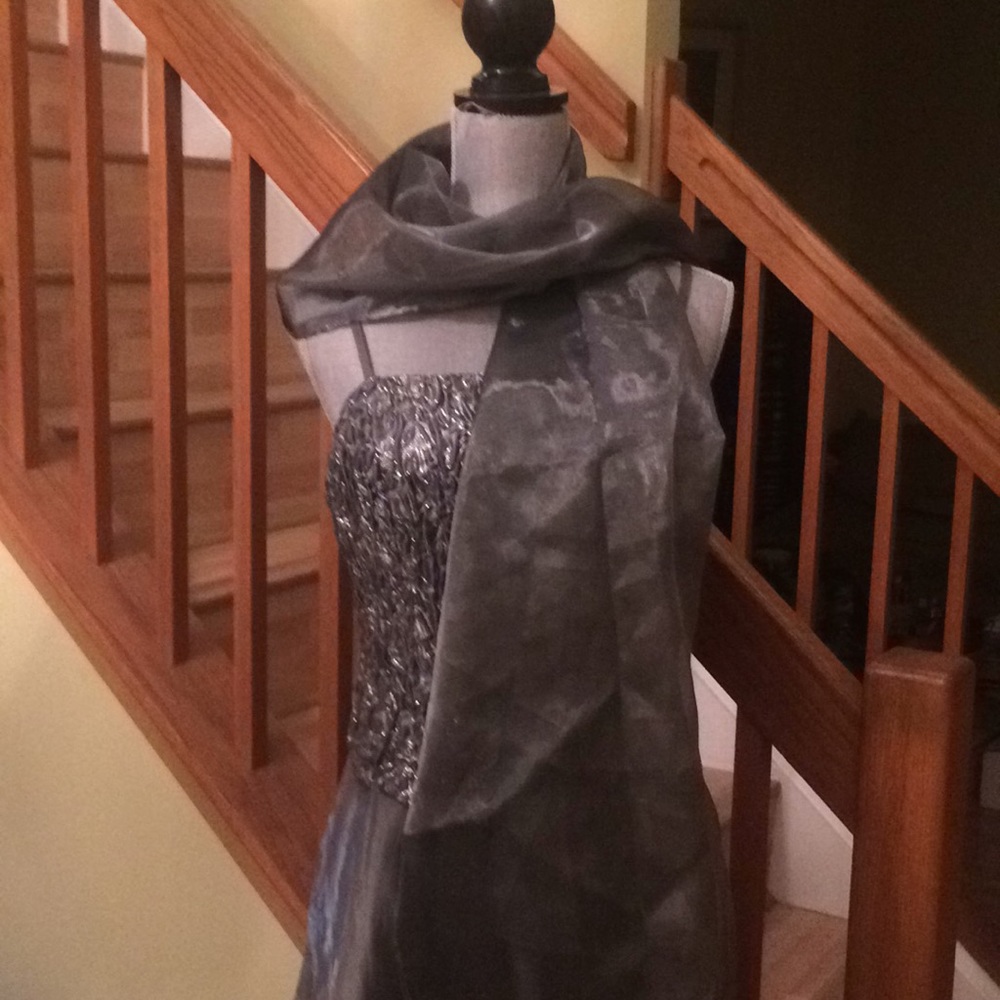 CAPARI dress , new , grey, silver , maxi - Picture 6 of 6